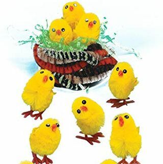 Baker Ross Mini Fluffy Chicks-Pack 12 kpl, pääsiäinen, askartelu lapsille (E432), keltainen