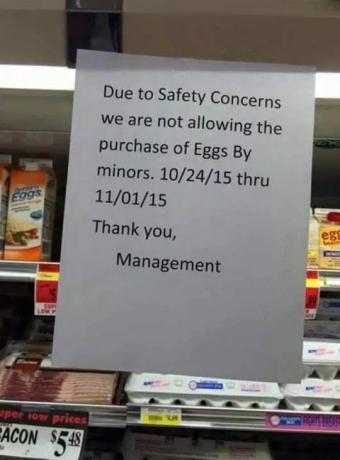 Pennsylvanian supermarket kieltäytyy myymästä alaikäisiä munia Halloween-viikon aikana