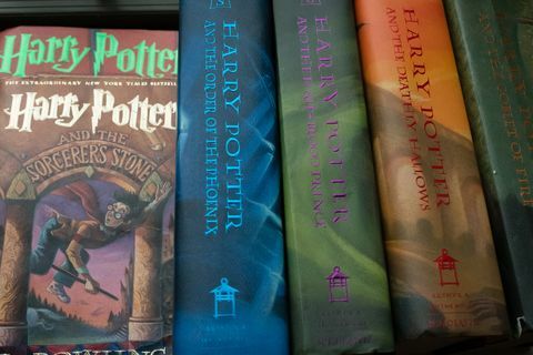 Kokoelma Harry Potter -kirjoja on kuvattu Caitlin Mooren kotona Washingtonissa.