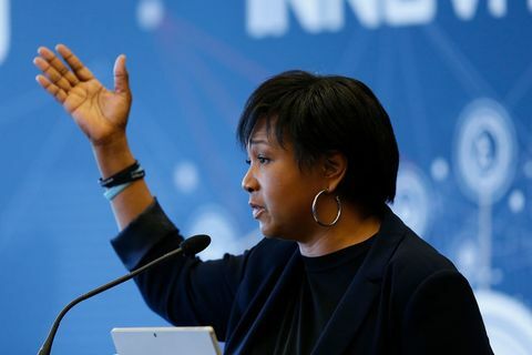 Santa Clara, n. 23. toukokuuta pääpuhuja dr mae jemison puhuu edustajille loppuvuoden aikana innovaatiohuippukokous Levis-stadionilla 23. toukokuuta 2018 Santa Clarassa, Kaliforniassa kuva Lachlan viekkaita kuvia