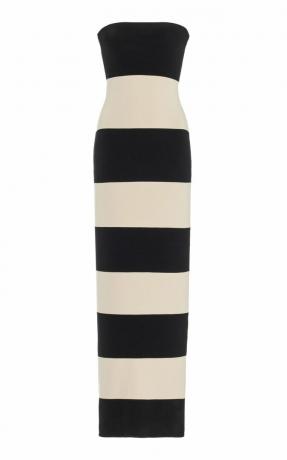 Ainutlaatuinen Theo Striped Jersey -olkaimeton maximekko