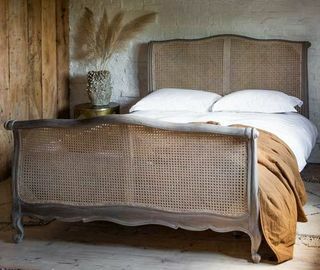 King Size Roll Top Woven Cane Bed