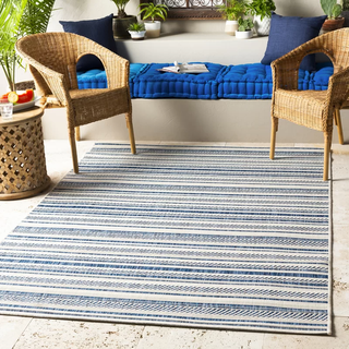 Bellino Striped Indoor Outdoor Area -matto, 6'7" x 9"