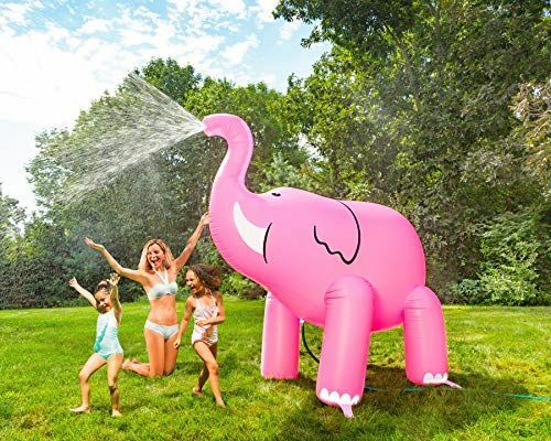 Puhallettava vaaleanpunainen norsujen sprinkleri