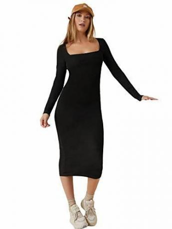 Neliömäinen pitkähihainen Bodycon-kynämekko 