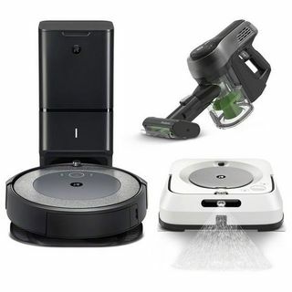 iRobot® Roomba® i3+ -robottiimuri, Braava jet® m6 -robotimoppi ja H1-kädessä pidettävä tyhjiöpaketti