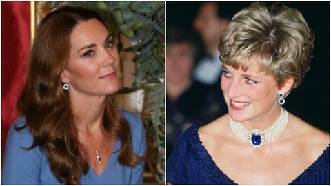 jaettu kuva Kate Middletonista ja prinsessa Dianasta
