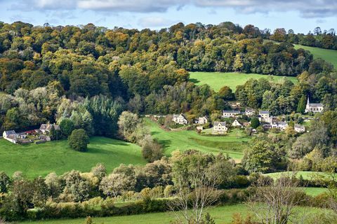 Stroud-maisema, joka on kuvattu Cotswoldissa, Isossa-Britanniassa, paras paikka asua 2022