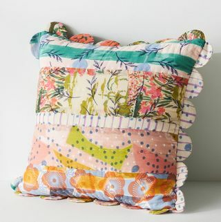 Patched Scalloped Pillow