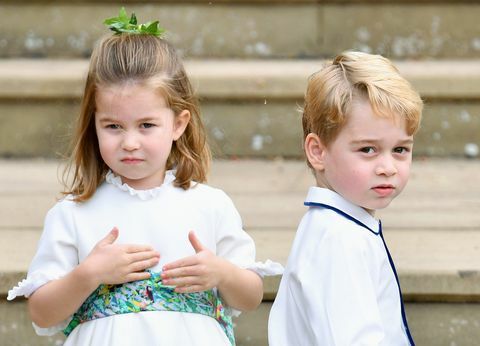 Prinssi George ja prinsessa Charlotte prinsessa Eugenien ja Jack Brooksbankin häissä