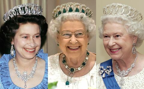 Kuningatar Elizabeth, tiara, Vladimir, smaragdit, helmet