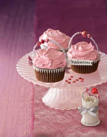 vaaleanpunainen ystävänpäivä cupcakes