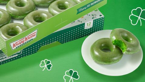 krispy kreme pyhän patrickin päivä vihreä riginal lasitettu donitsi