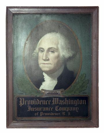 Tinaan maalattu George Washingtonin muotokuva