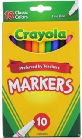 Crayola Alkuperäinen tussisarja, hieno kärki, 10 kpl