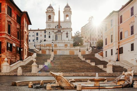 piazza di spagna rooma italia ihmiset auringonnousun aikaan