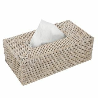 Basket KBX Tissue Box - Vaalea rottinki